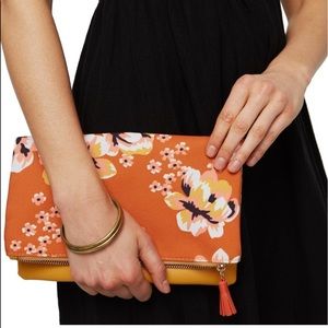 Rachel Pally Orange and Yellow Floral Reversible Clutch